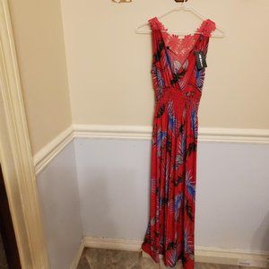 Nali Collection women's red maxi dress nwt